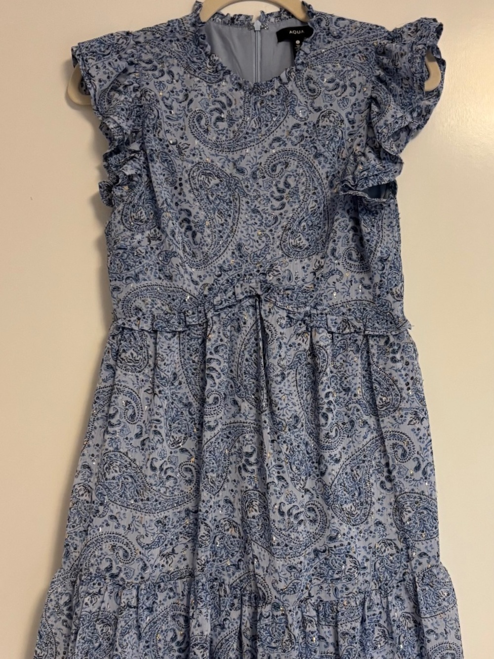 Aqua bandanna, print dress